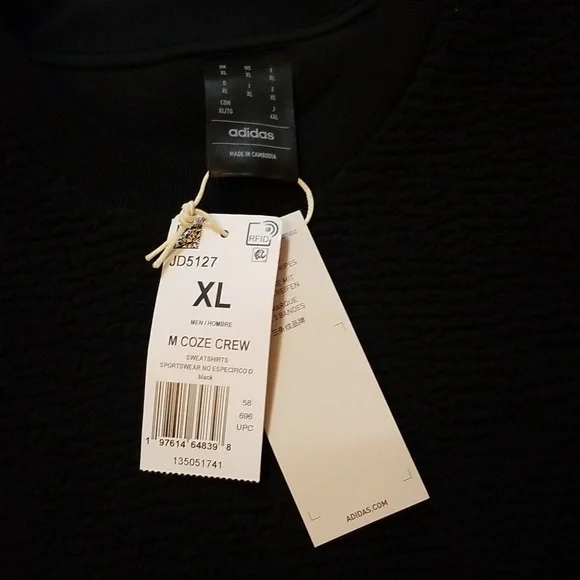 ADIDAS MENS PLUSH SWEAT SHIRT, XL - Picture 2 of 6